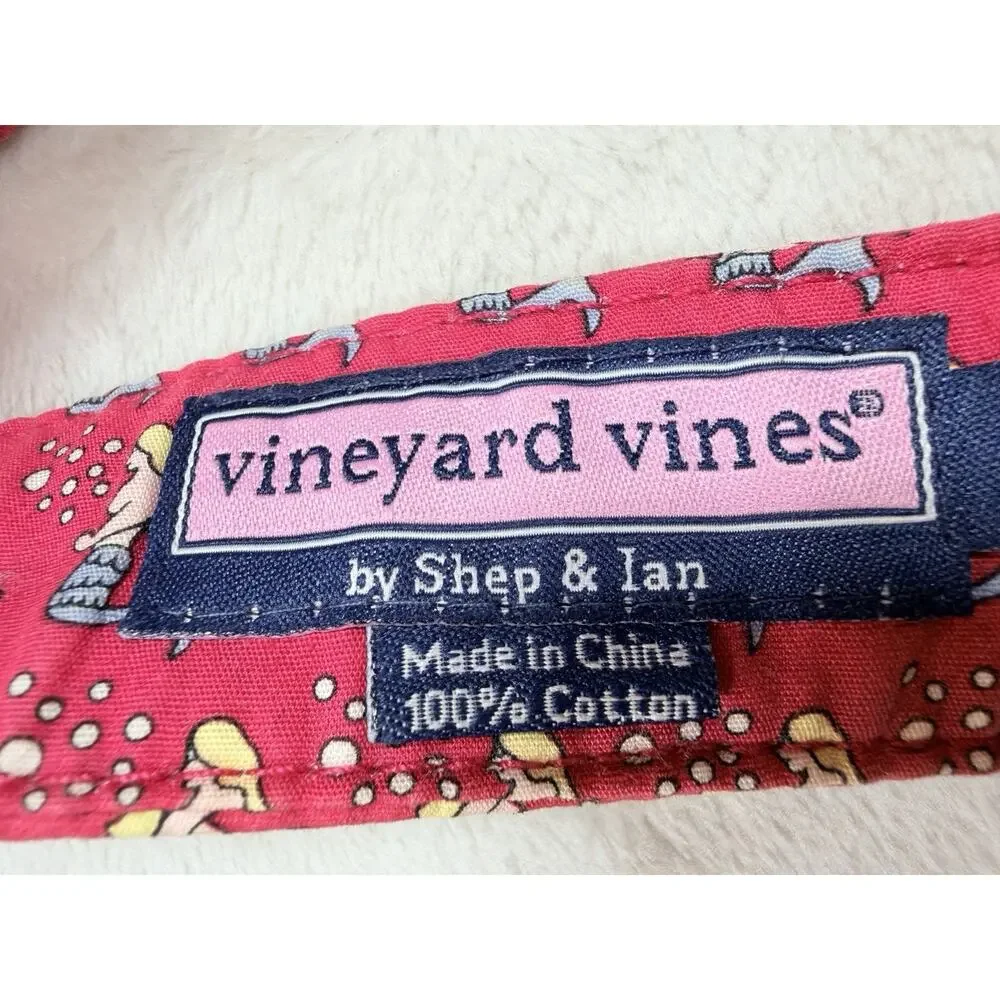 Vineyard Vines D-Ring Belt Womens Medium M Pink Mermaid Cotton Canvas Nautical